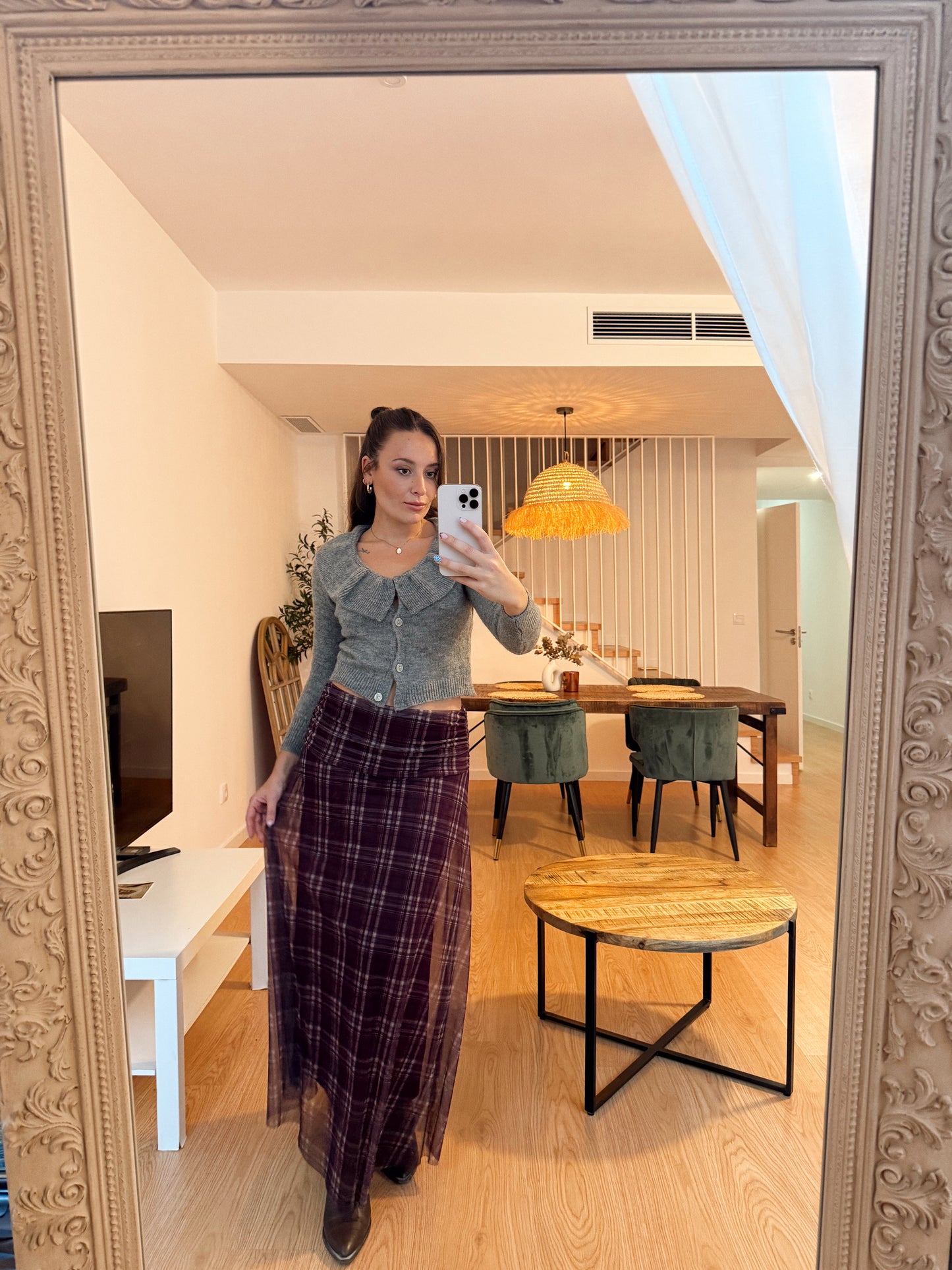 FALDA TULL CUADROS TONOS OTOÑO