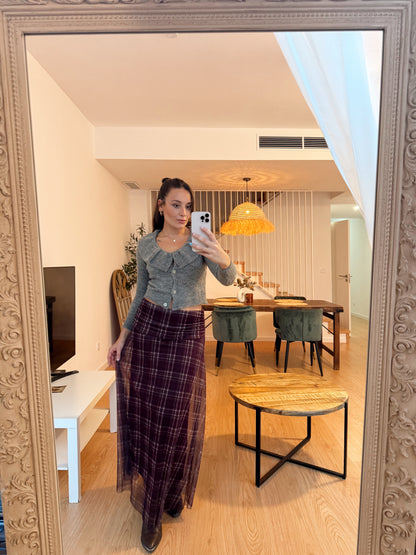 FALDA TULL CUADROS TONOS OTOÑO