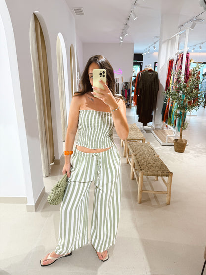 PANTALÓN SET RAYAS VERDE