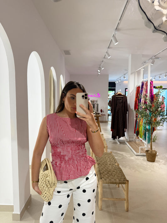 BLUSA NIDO VICHY ROJA
