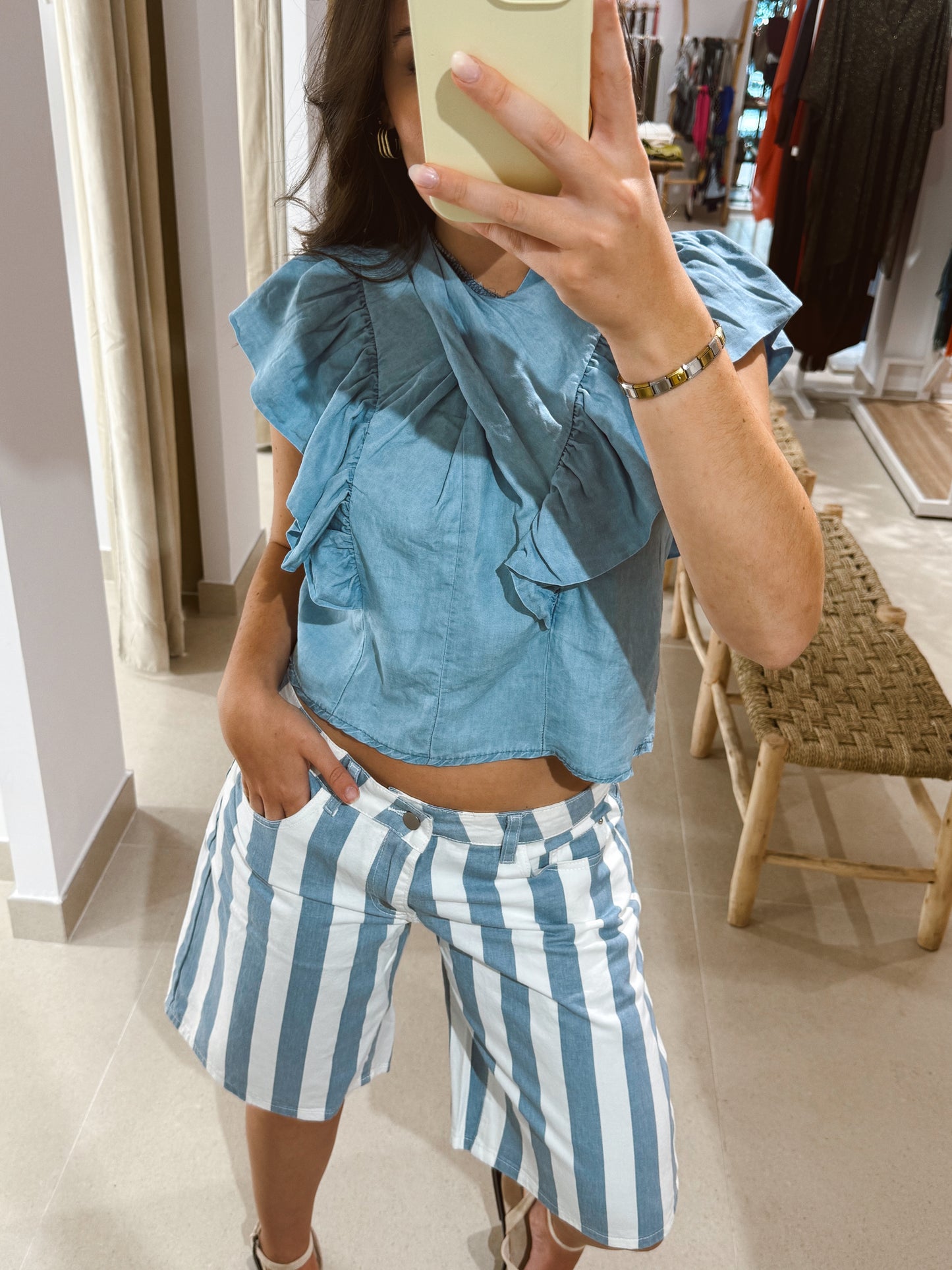 BERMUDA RAYAS DENIM