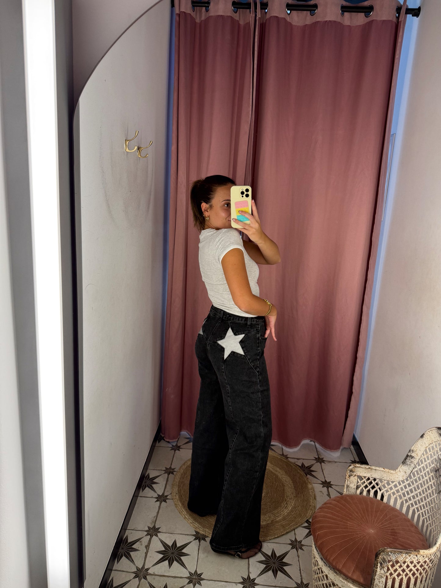 JEANS BLACK ESTRELLA PLATA