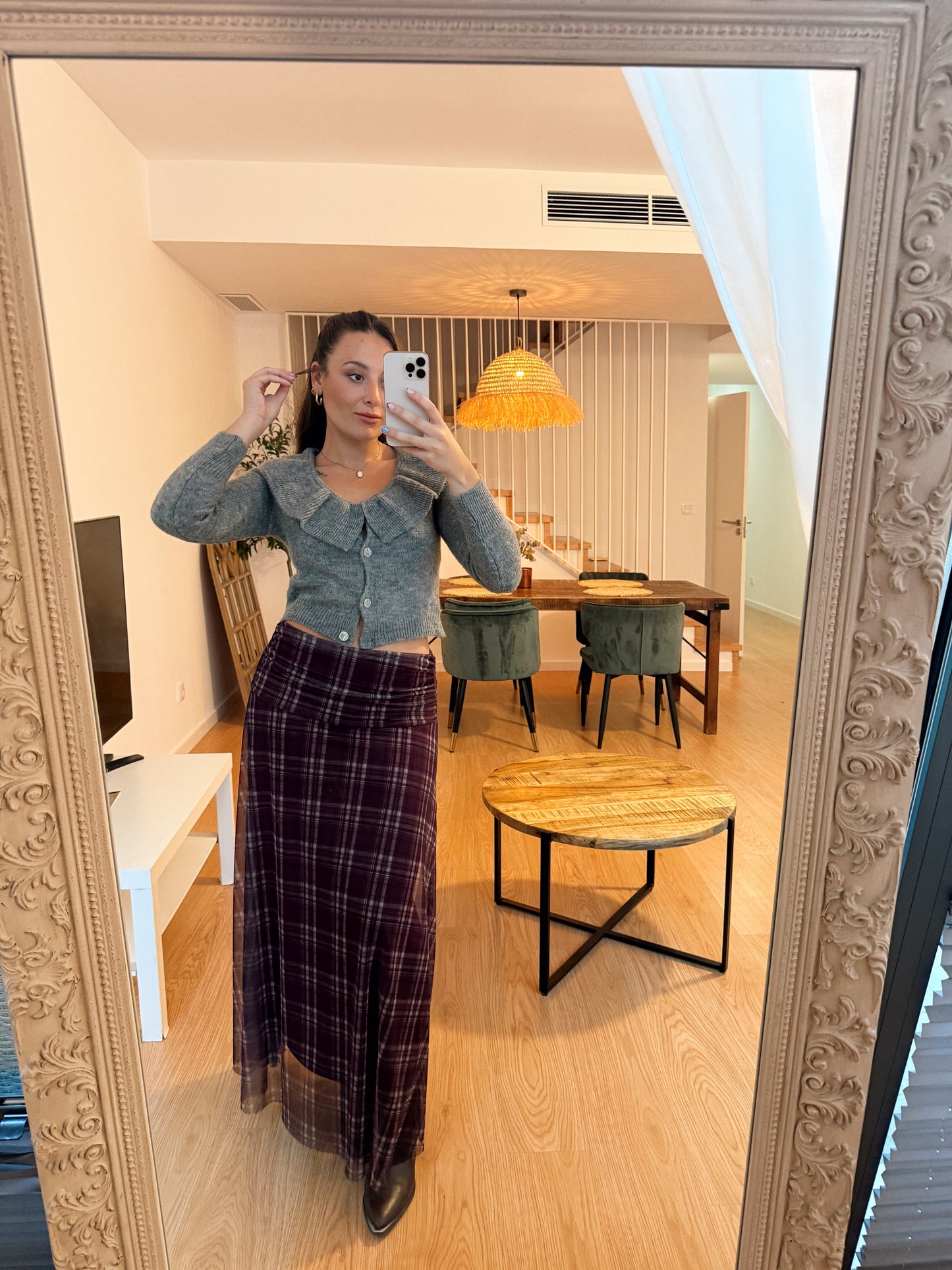 FALDA TULL CUADROS TONOS OTOÑO