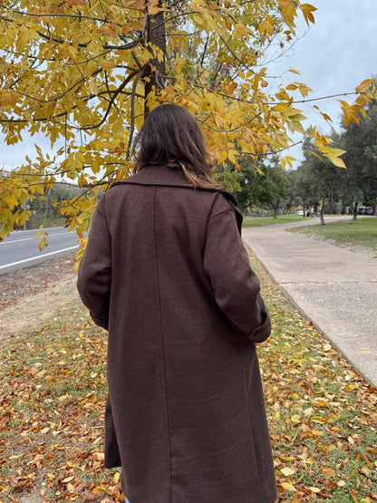 ABRIGO PAÑO MARRÓN LEONORA