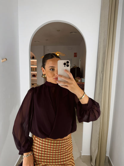 BLUSA GASA BERENJENA