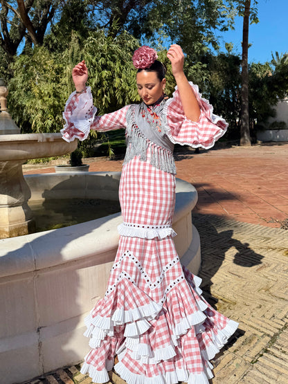 VESTIDO CANASTERA VICHY MAQUILLAJE