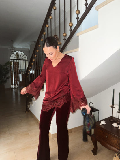 PANTALÓN TERCIOPELO BURDEOS