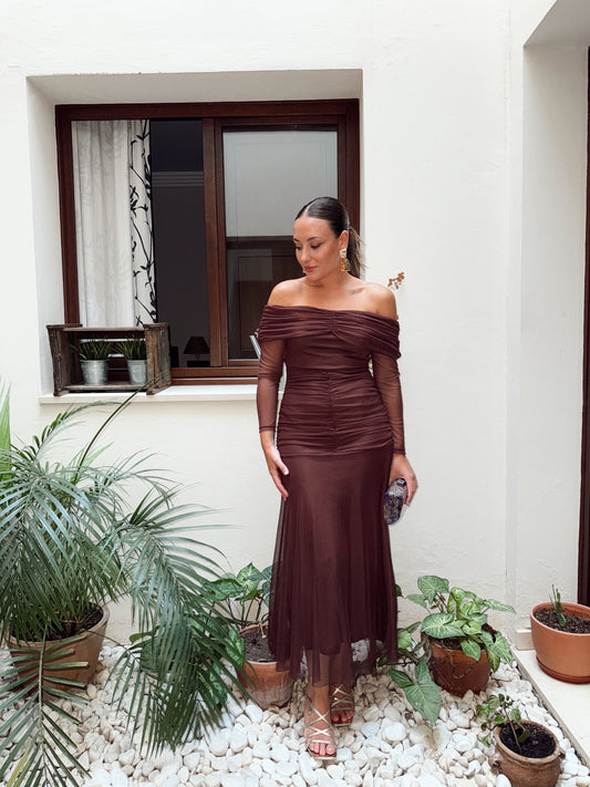 VESTIDO CAROLINA MARRÓN