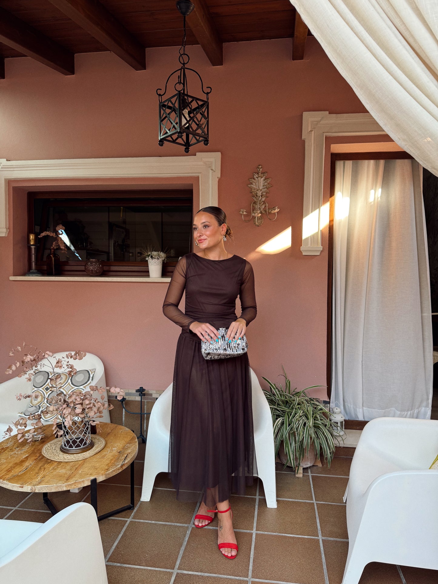 VESTIDO KATE MARRÓN TULL
