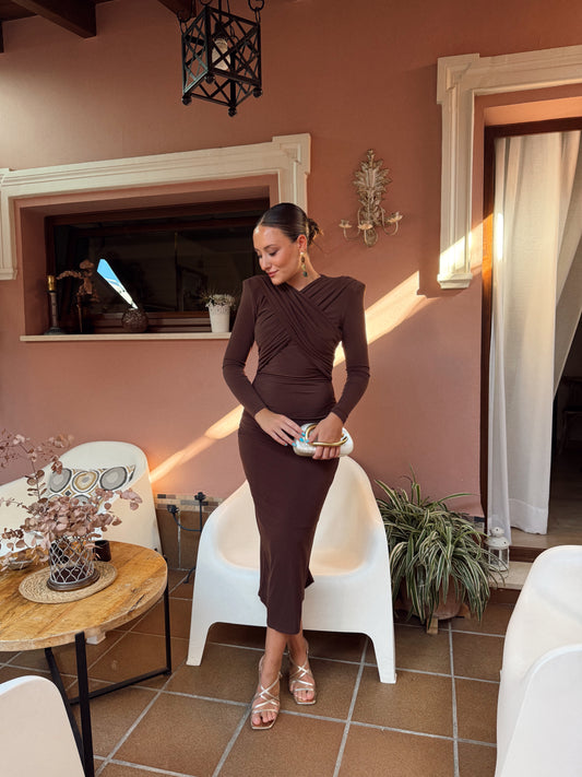 VESTIDO CELINE MARRÓN