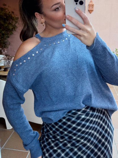 JERSEY HOMBRO TACHUELAS AZUL