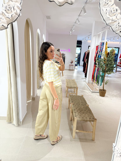 PANTALÓN DE VESTIR BARREL CAMEL