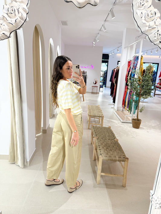 PANTALÓN DE VESTIR BARREL CAMEL