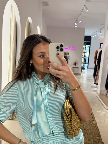 BLUSA MAIA RAYAS AZUL/VERDEAGUA