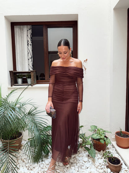 VESTIDO CAROLINA MARRÓN