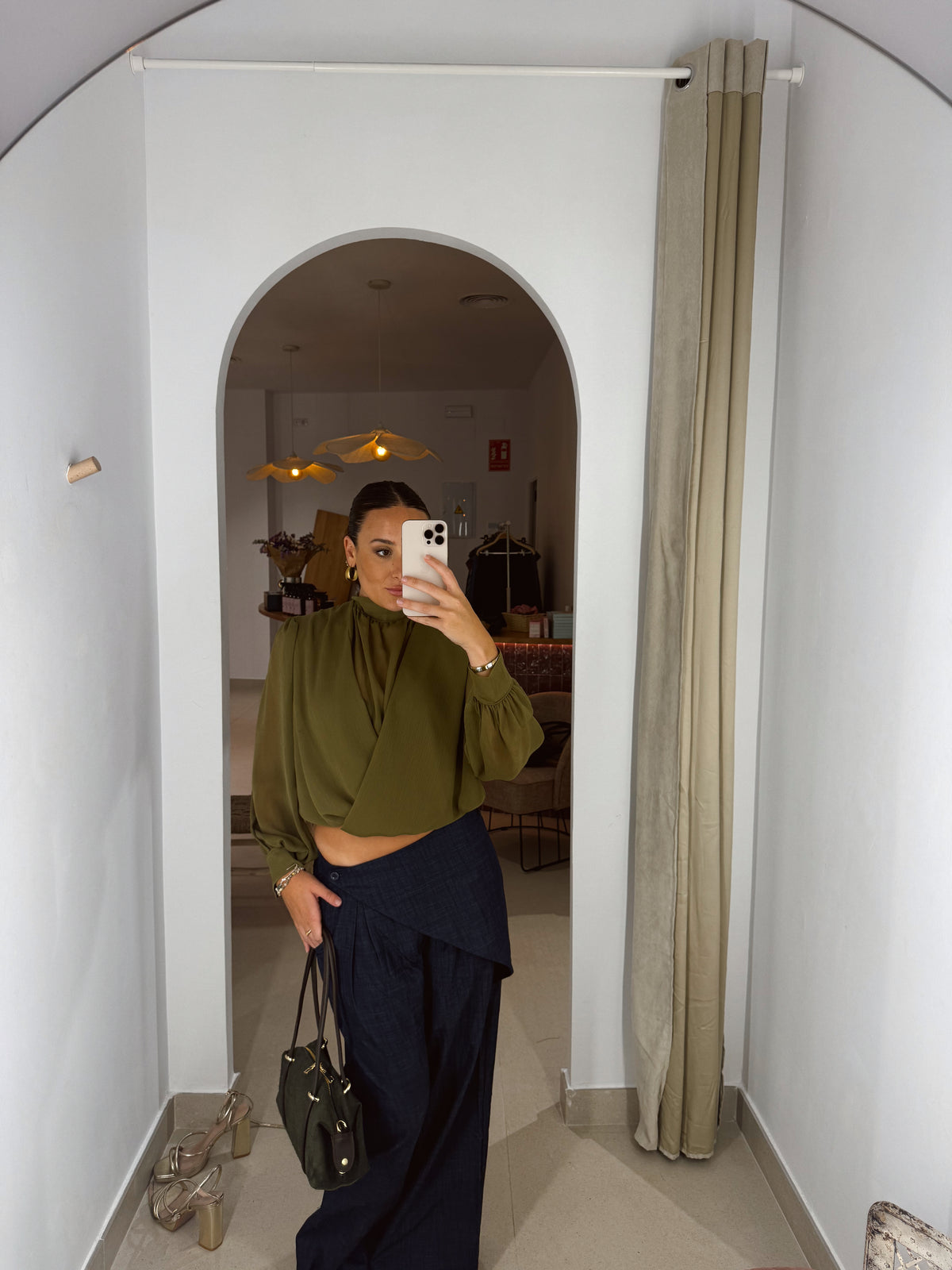 BLUSA GASA OLIVA