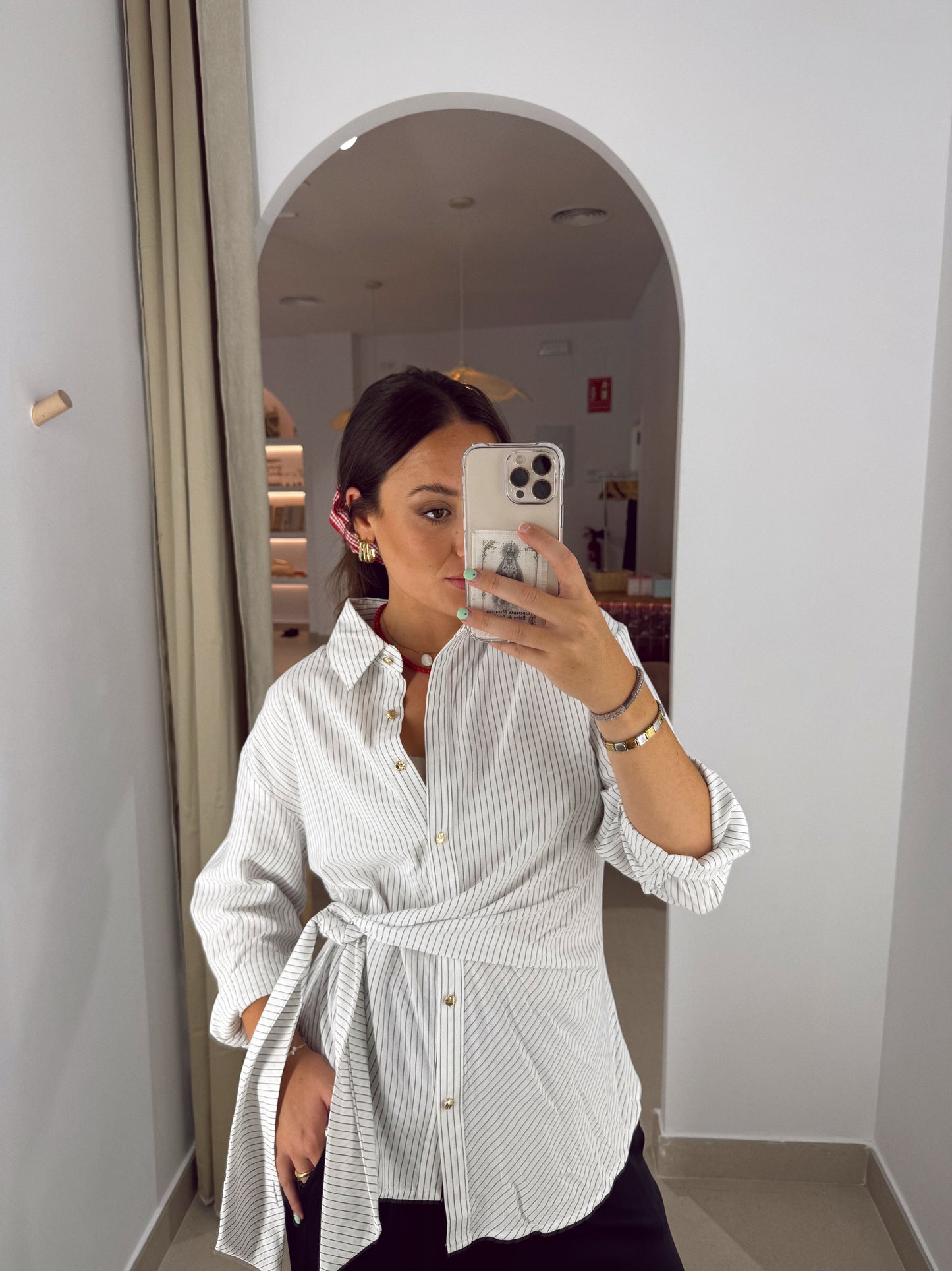 CAMISA NUDO RAYAS