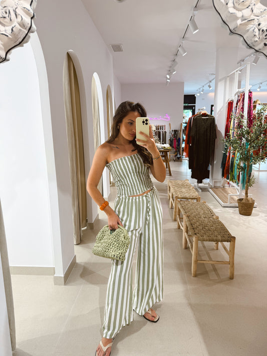 PANTALÓN SET RAYAS VERDE