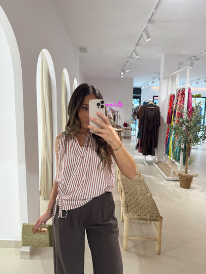 BLUSA MAR RAYAS ROJO/BLANCO