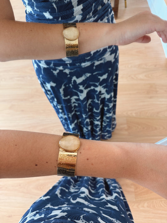 BRAZALETE PIEDRA BEIGE