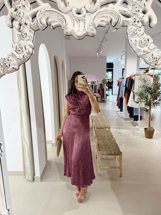 VESTIDO PARÍS BERENJENA