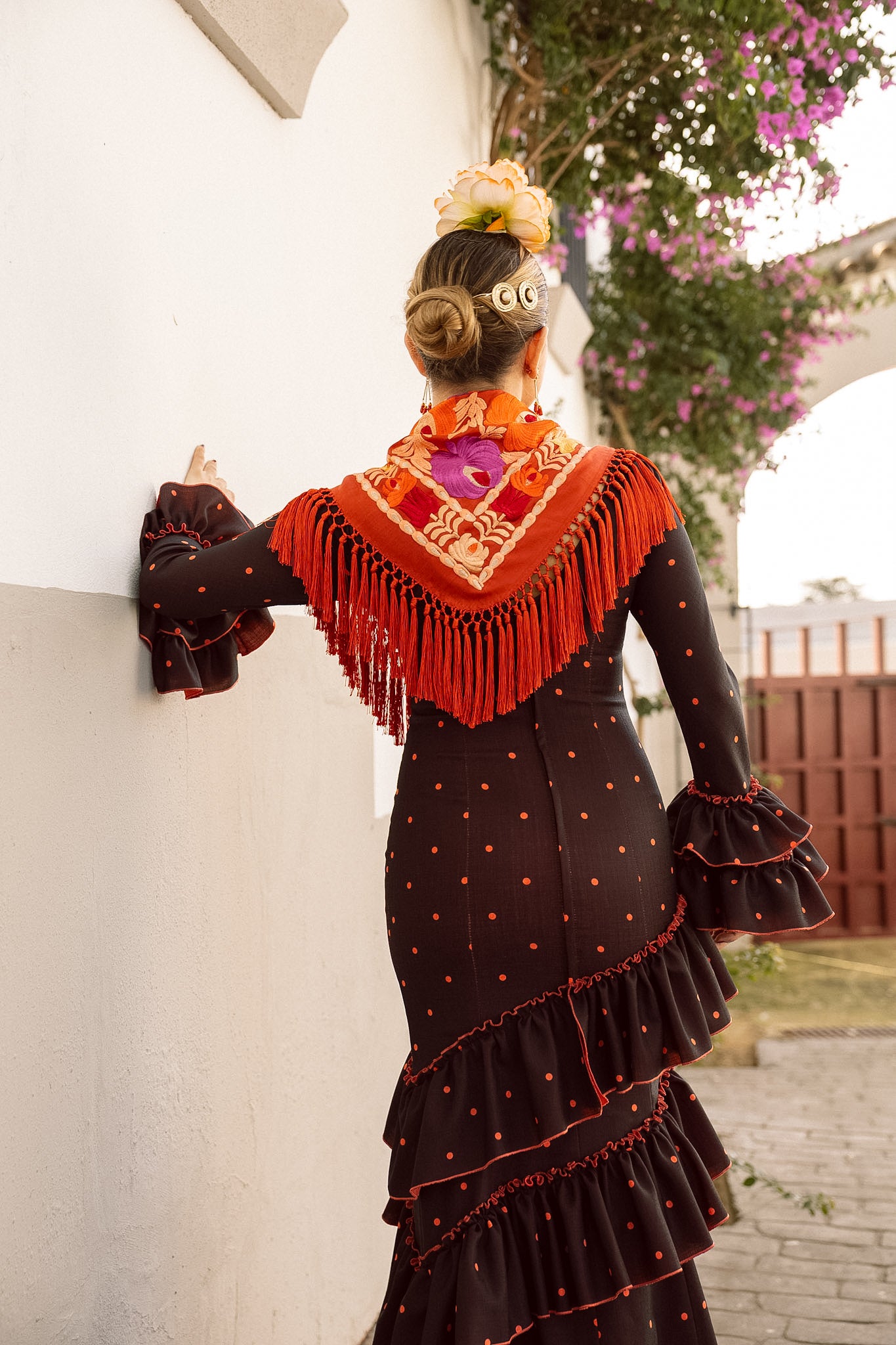 VESTIDO CARMEN negro/teja
