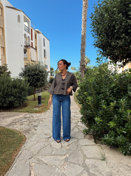 JEANS CORTES TRIANGULO DENIM