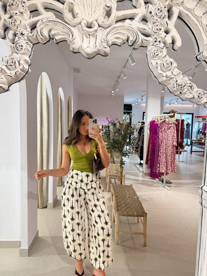 PANTALÓN YAIZA ESTAMPADO VERDE