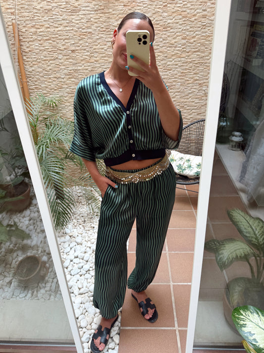 PANTALÓN PUÑO LINE SATÉN