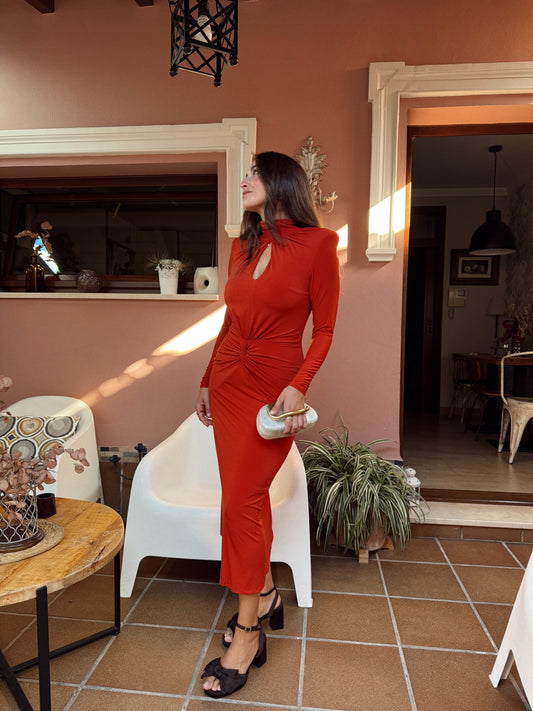VESTIDO MARGARITA TEJA