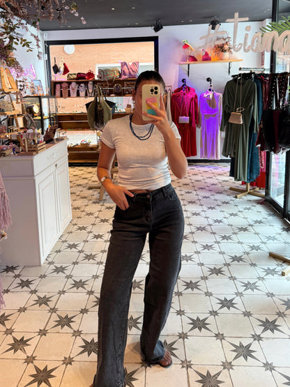 JEANS BLACK ESTRELLA PLATA