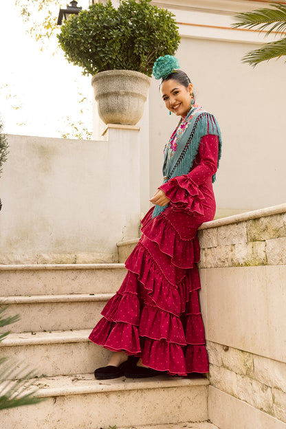 VESTIDO CARMEN TONOS FRESA