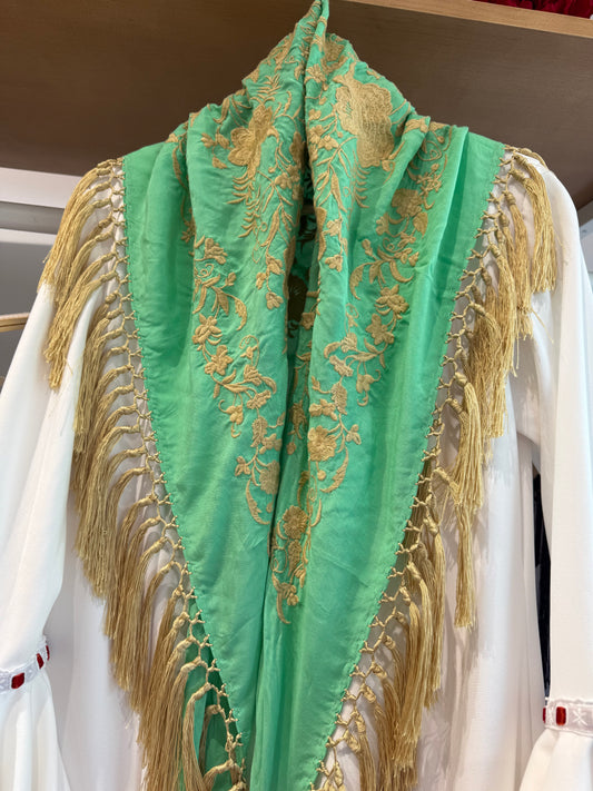 MANTONCILLO BICOLOR MENTA/ORO