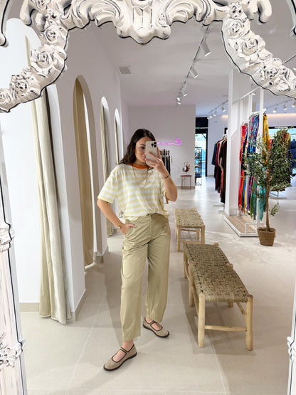 PANTALÓN DE VESTIR BARREL CAMEL