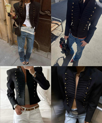 CHAQUETA BOTONES NEGRA