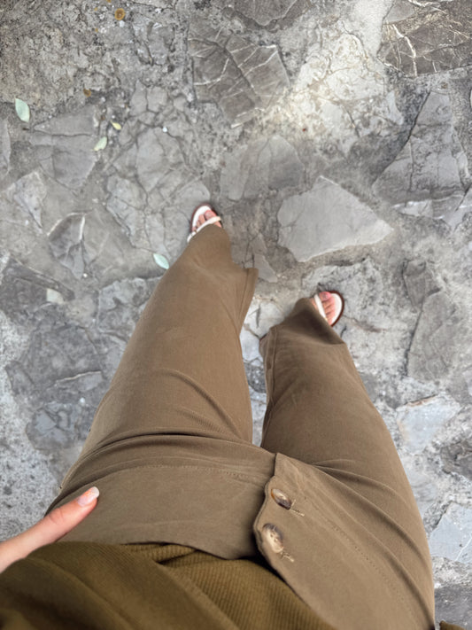 PANTALÓN CINTURA ANCHA VERDE