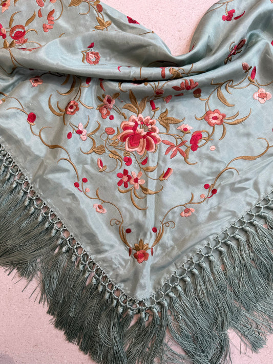 MANTÓN CUARDADO AGUA EMPOLVADO