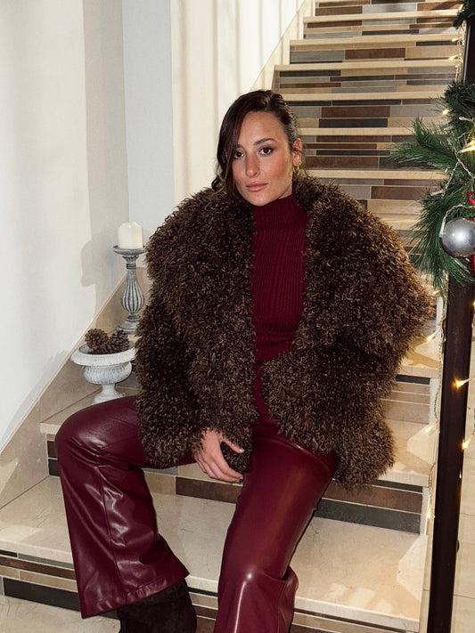 ABRIGO PELOS RIZO CHOCOLATE