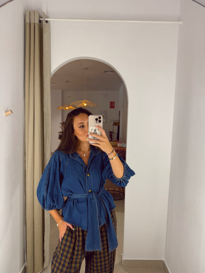 CAMISA ABULLONADA DENIM