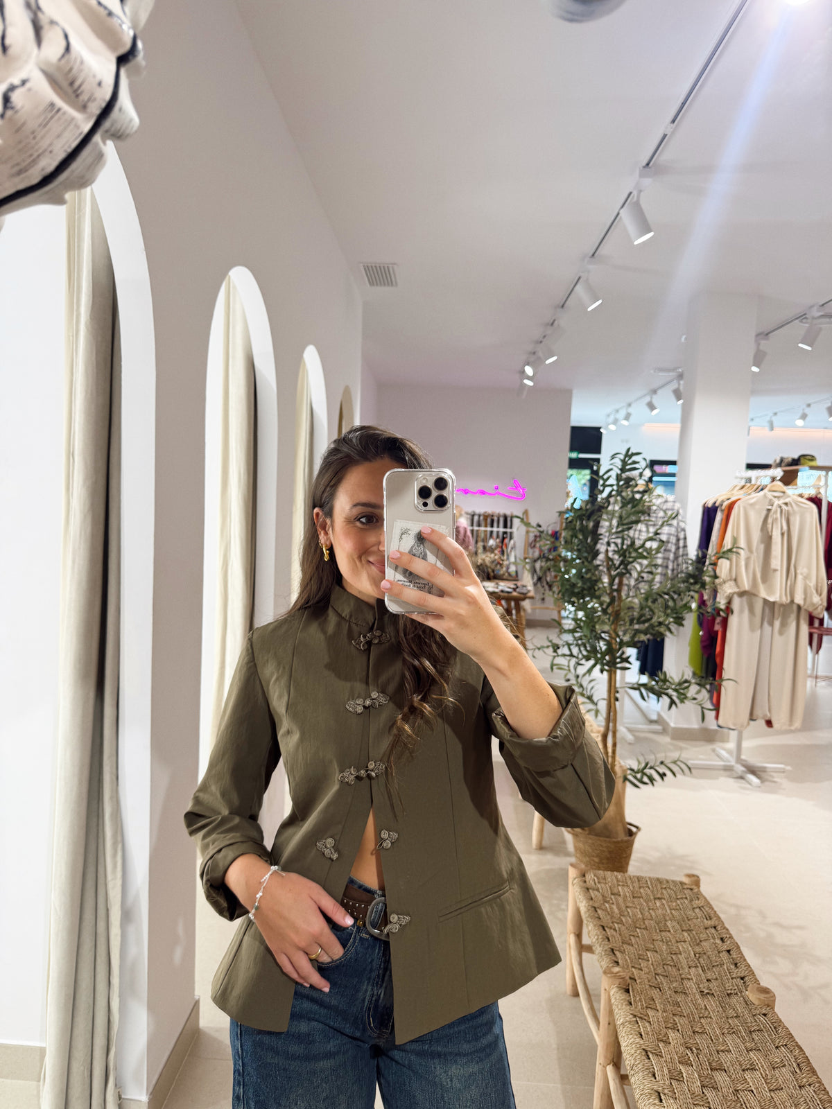 CHAQUETA ASÍA VERDE TOPO