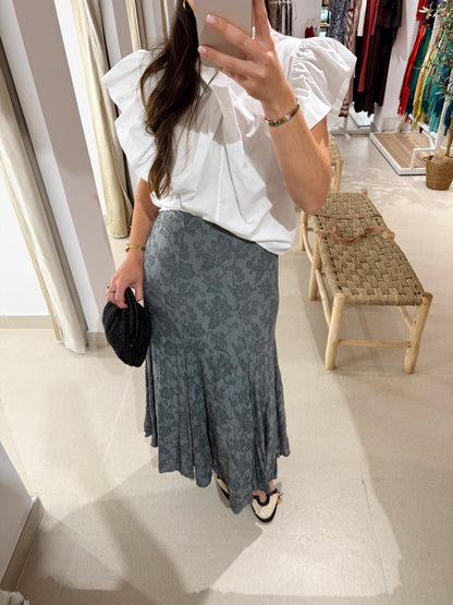 FALDA GRIS ESTAMPADA