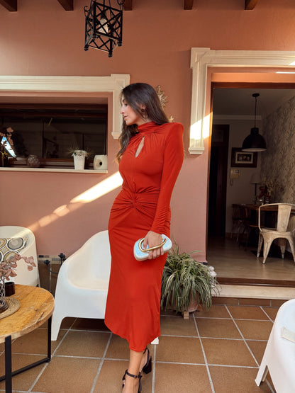 VESTIDO MARGARITA TEJA