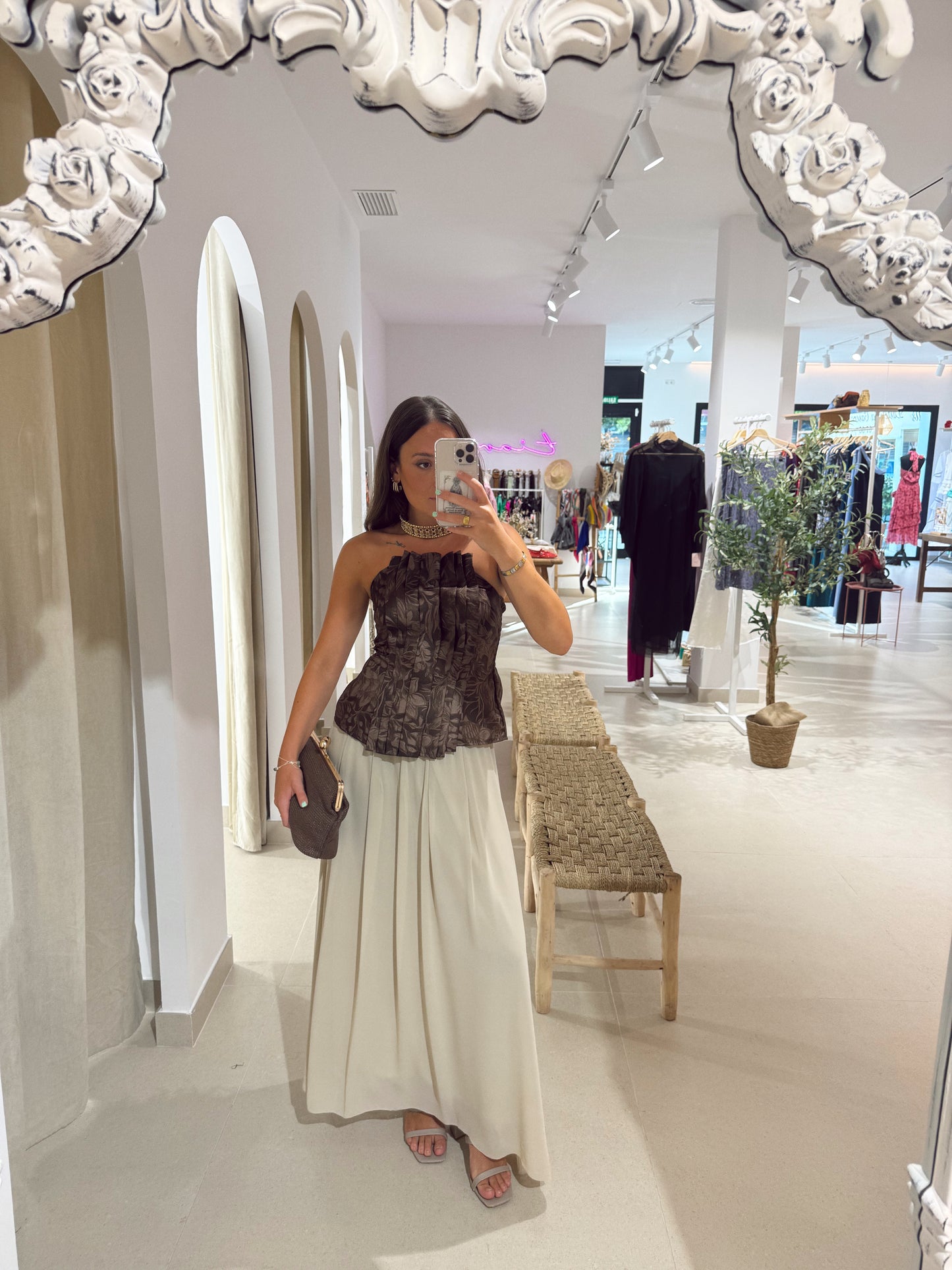 CONJUNTO CATA BEIGE/MARRON