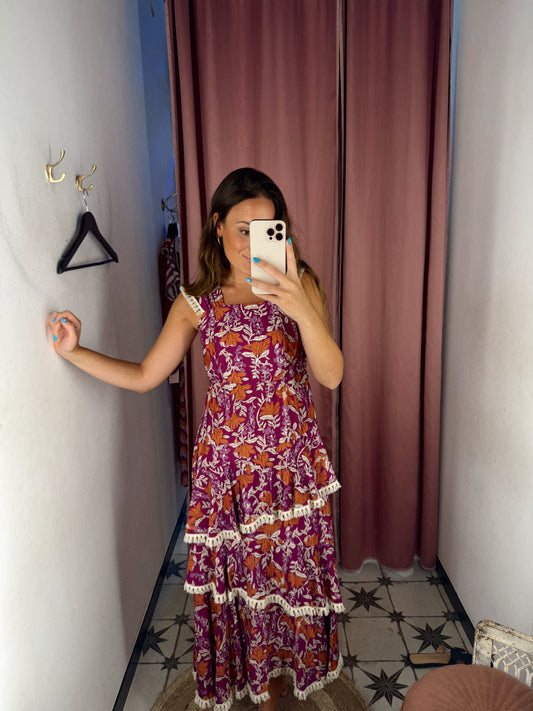 VESTIDO VOLANTES FLORES