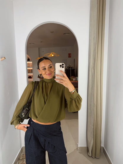 BLUSA GASA OLIVA