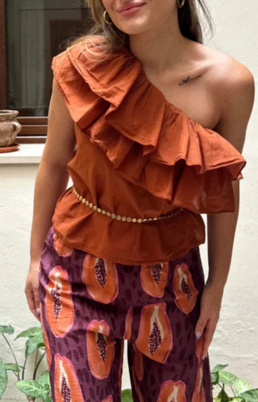 BLUSA ASIMÉTRICA TEJA
