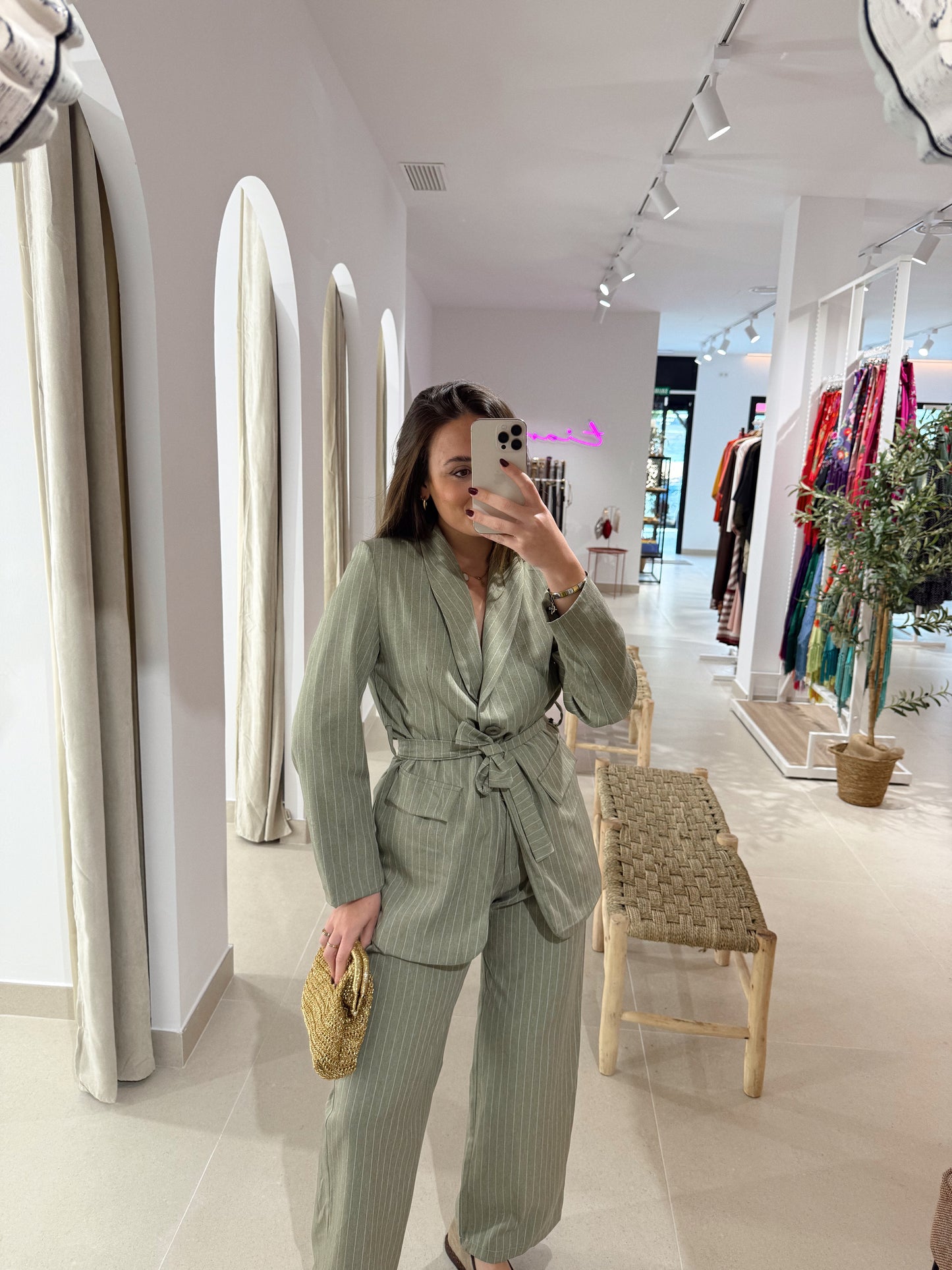 PANTALÓN SET RAYAS VERDE