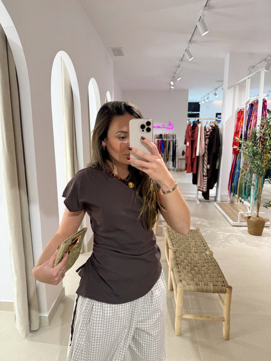 CAMISA LEONOR MARRÓN