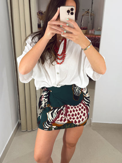 FALDA PAREO VERDE ZEBRA