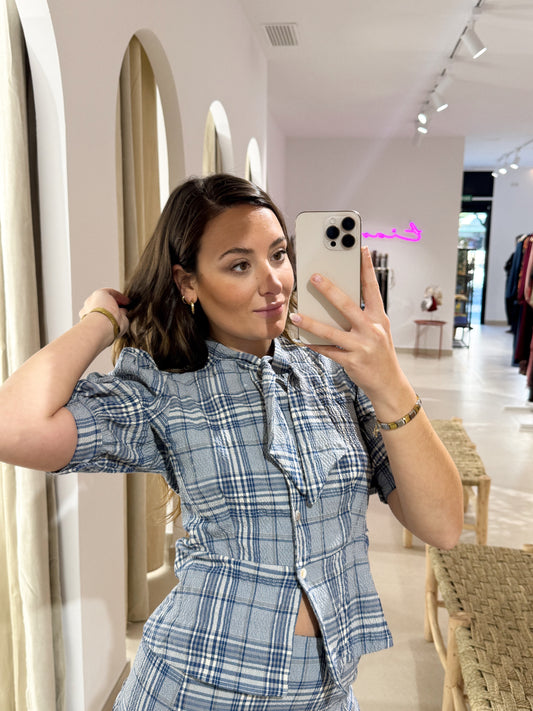 CAMISA AURORA CUADROS AZUL